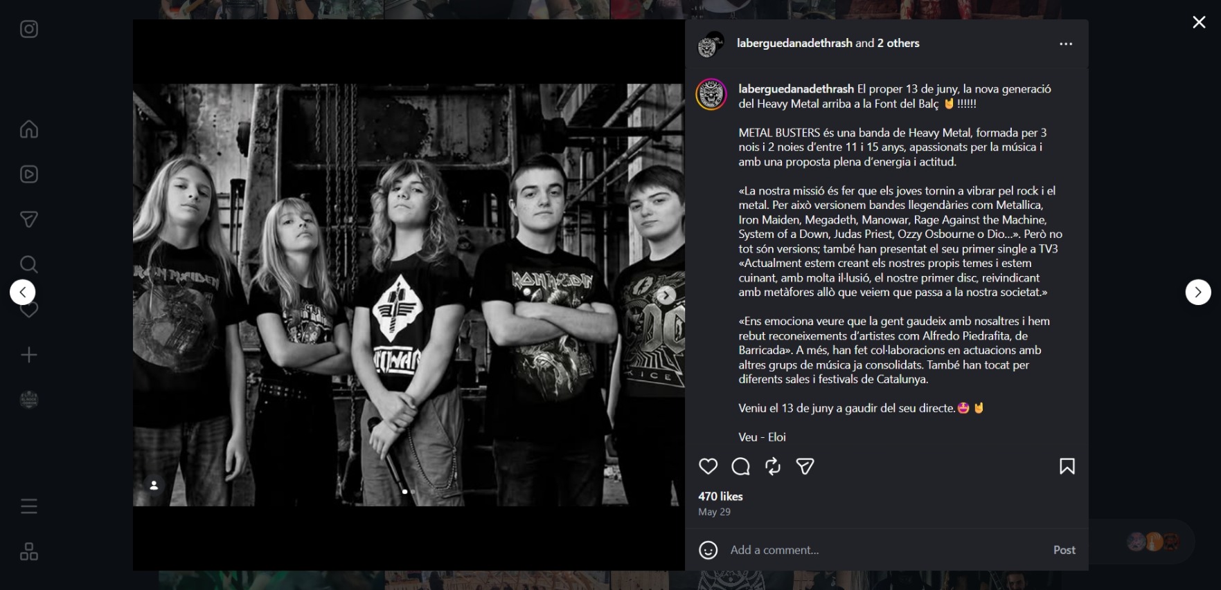 metal busters a l'instagram de la berguedana de thrash