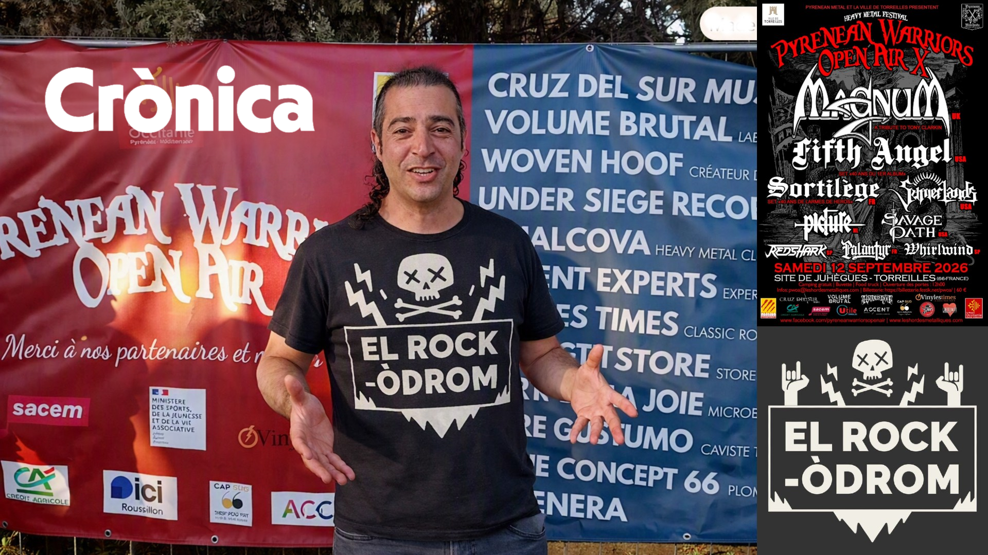 César Rojas fent una crònica del festival pyrenean warriors 2026